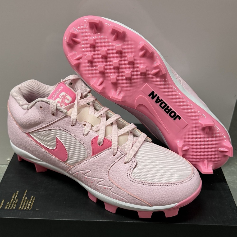Nike Air Jordan Stadium Low MCS HQ0211-600 Pink Foam Baseball Cleats Men Size 12